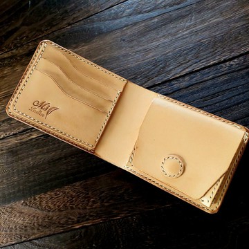 義大利皮革對折皮夾