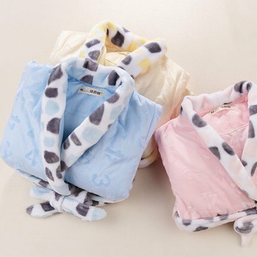 {萌寵寶貝}秋冬加厚長袖寶寶睡袍 珊瑚絨嬰兒睡衣七天預購+現貨