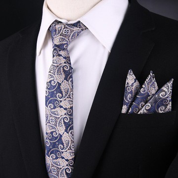 領帶男套裝 正裝商務方巾口袋巾7cm灰色男士結婚新郎婚禮時尚手打