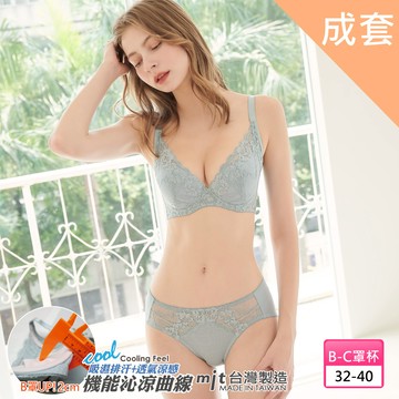【伊黛爾】浪漫慕夏 蕾絲涼感透氣集中機能成套內衣褲 防副乳 服貼包覆 吸濕透氣排汗 女內衣 蕾絲內衣 B-C罩#307
