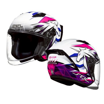 SOL 安全帽 SO-11P 獨角獸 白粉 加購防霧片 半罩 3/4罩 內藏墨鏡 雙D扣 雙層鏡 加長鏡片 輕量化