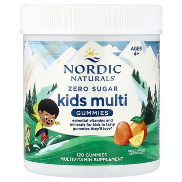 Nordic Naturals, 無糖系列兒童專用複合維生素礦物質營養軟糖，香橙檸檬味，120 粒裝