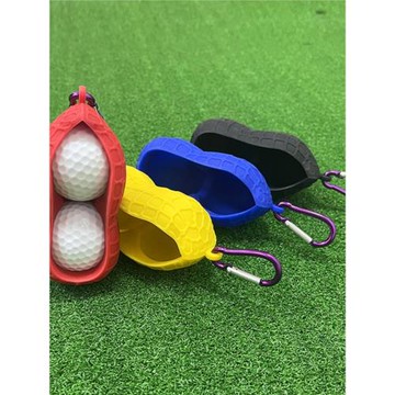 高爾夫小球袋兩個裝配件掛球包鑰匙扣配件包花生殼硅膠保護球套