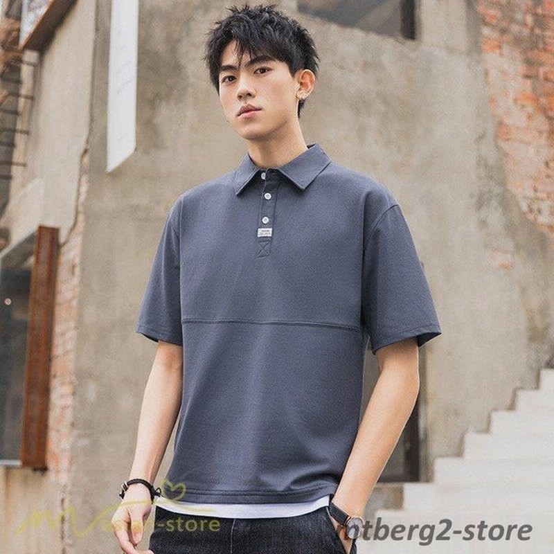 Tシャツ Tシャツ 着痩せ サマー風 夏新作 カットソー メンズ 半袖 ポロ レイヤード風 お出かけ カコイイ カジュアルトップス 着回し 重ね着風 インナー アウター 通販 Lineポイント最大0 5 Get Lineショッピング