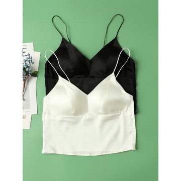 吊帶背心超薄款法式內衣真絲防凸點桑蠶絲無鋼圈光面無痕文胸女夏