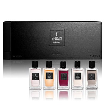 YSL 時尚訂製香水精巧香氛禮盒 7.5MLX5入 (黑色皮衣+透膚襯衫+墨染繆思+煙管褲裝+絲緞領結)