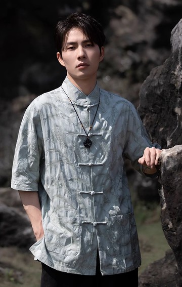 新中式復古 盤扣短袖襯衫