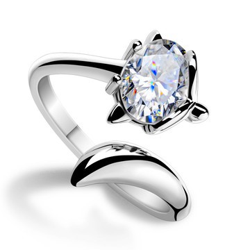 莫桑石戒指1.5克拉白色D色莫桑石活口戒指925銀鍍金節日禮物