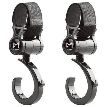 Lemeilleur 多用途魔鬼氈嬰兒車掛勾  黑色  2個