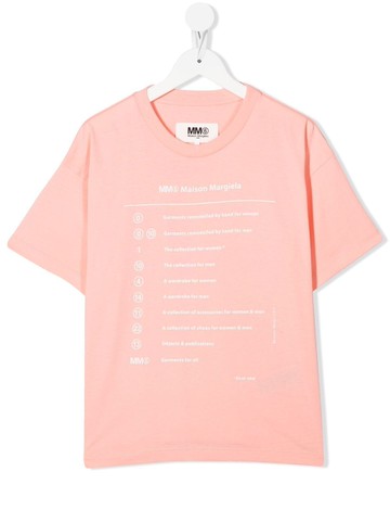 MM6 Maison Margiela Kids - graphic-print short-sleeve T-shirt - kids - Cotton - 14 yrs - Pink