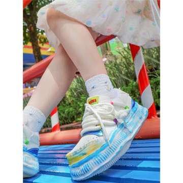 NIUWA 2025春季丑萌原創休閑百搭單鞋厚底增高大頭鞋小眾設計女鞋