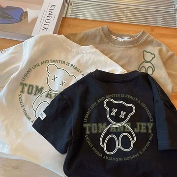 Healthy baby 100%純棉 男童 短袖   T恤 男孩中百搭帥氣潮t 上衣 新款兒童夏天童裝 上衣  男孩