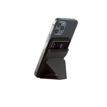 【YOMIX 優迷】隱形磁吸皮革手機卡夾支架(支援Magsafe/支援卡片感應)