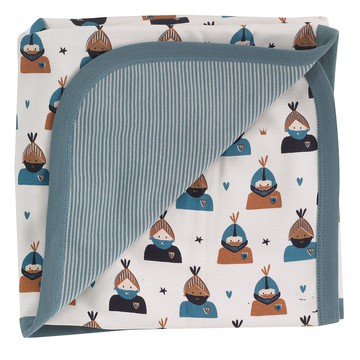 100%有機棉  英倫風 可愛英勇騎士 嬰兒包巾