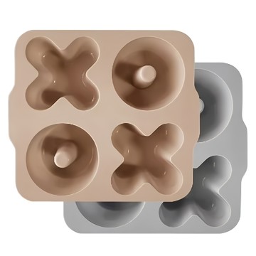 MiNiKOiOi XO造型矽膠模具2件組  奶茶杏  1組