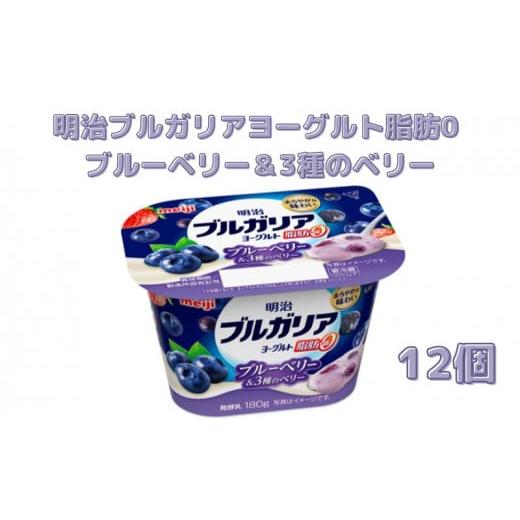 ふるさと納税 神奈川県 茅ヶ崎市 明治ブルガリアヨーグルト脂肪0　ブルーベリー＆3種のベリー（180g×12個）