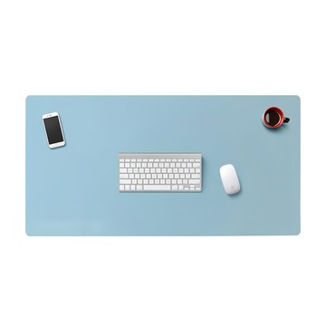 PU皮超大滑鼠墊/桌墊 雙面款  天空藍 + 銀河灰  1個