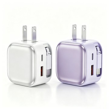 伸縮線充電器 35W氮化鎵 充電頭 PD+QC快充 自帶充電線 折疊插頭 手機電源供應器 適用 安卓蘋果 手機平板