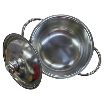 福連泰 304不鏽鋼美式鍋 18cm 雙耳湯鍋 燉鍋 導熱均勻  銀色  1個