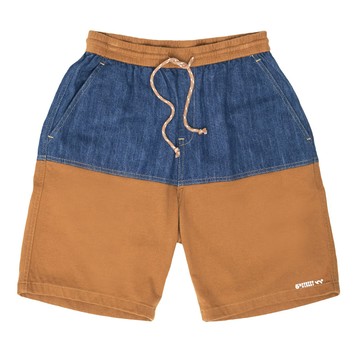 5th STREET｜男裝｜拼接短褲｜土黃色