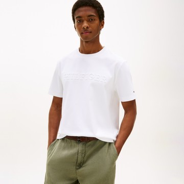 【Tommy Hilfiger】雙面針織浮雕標誌 T 恤_裸色