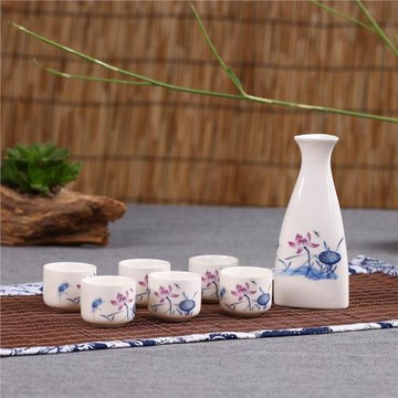 7頭仿古酒具禮盒套裝活動促銷禮品三角陶瓷酒壺 分酒器 白酒杯