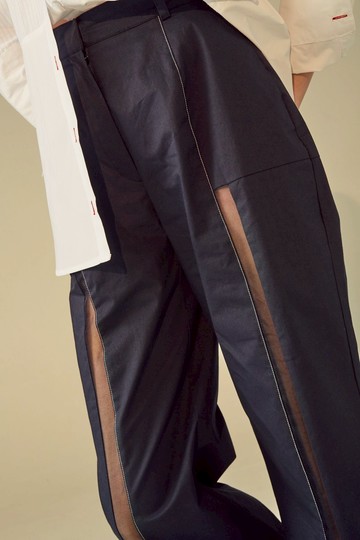 夏季微露膚長褲 深藍