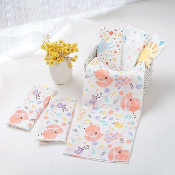 3條入紗布巾-親膚柔軟純棉手帕l方巾l口水巾。通過SGS檢驗台灣製