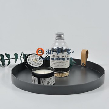 北歐圓形盤桌面托盤擺件家用玄關置物盤【淘夢屋】