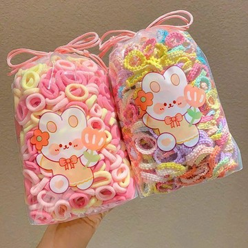 🍭臺灣出貨🍭小女孩不傷發毛巾圈兒童拇指橡皮筋女扎頭髮圈高彈力皮筋寶寶頭繩 寶寶髮圈 小髮圈 拇指髮圈 幼兒髮圈 女童