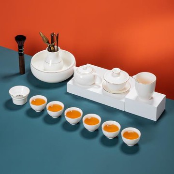 高端德化白瓷茶具套裝家用羊脂玉西施壺蓋碗客廳辦公室茶杯陶瓷