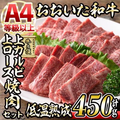 ふるさと納税 佐伯市 おおいた和牛 上カルビ・上ロース焼肉セット (合計450g・上カルビ250g 上ロース200g)