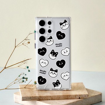 doudle studio愛心豆喵防摔透明SAMSUNG手機殼