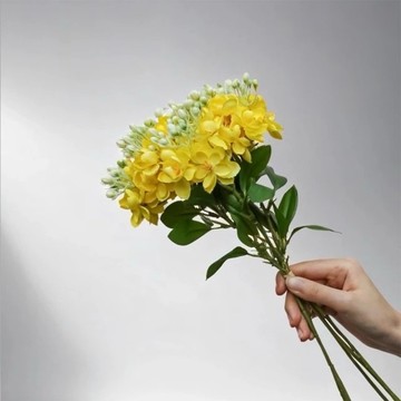 夏日經典茉莉花檸檬黃仿真花花材(1入組)