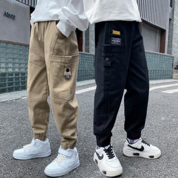 8男大童9工裝褲12兒童春秋新款寬松洋氣休閑褲13男孩運動潮牌15歲