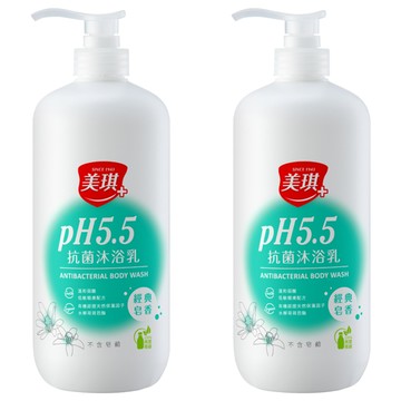 美琪 PH5.5 抗菌沐浴乳 經典皂香 不含皂鹼  1L  2瓶