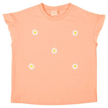 akachan honpo - T恤-袖子荷葉邊-橘色