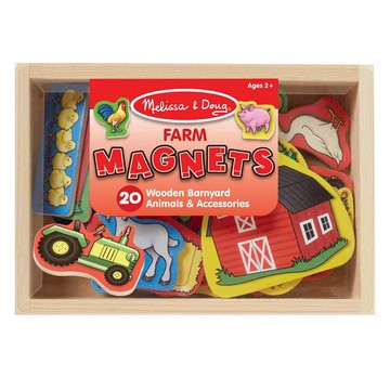 Melissa&Doug 瑪莉莎 磁力 農場動物木質磁鐵貼 農場動物  1組  20