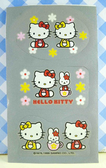 【震撼精品百貨】Hello Kitty 凱蒂貓 KITTY貼紙-防熱螢光貼紙-銀側坐 震撼日式精品百貨