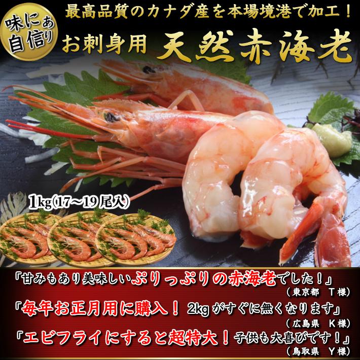 赤海老 天然 お刺身 赤エビ 超特大1kg(15-18尾) 生食用 小分け