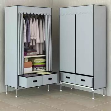 簡易衣櫃家用臥室布衣櫃出租房用單人宿舍現代簡約小型兒童收納櫃【林之舍】