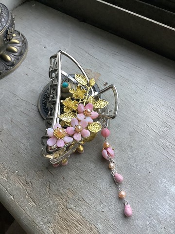 喵手作~古風精緻大版抓夾/大版鯊魚夾/銀夾金花