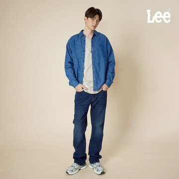 Lee 743 中腰舒適直筒牛仔褲 男 深藍洗水 LB517133661