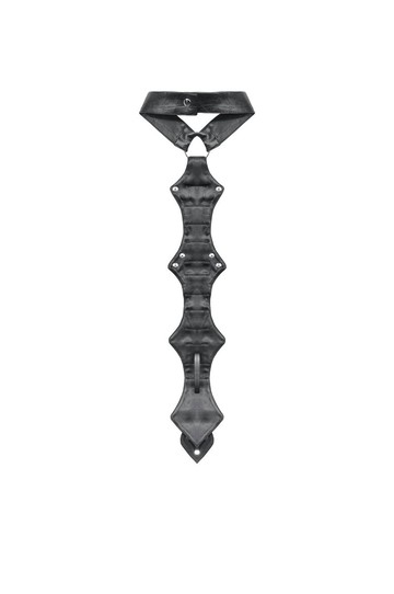 鐵環鉚釘造型中性皮革質感免打頸圈領帶DARK IN LOVE台灣ACK151