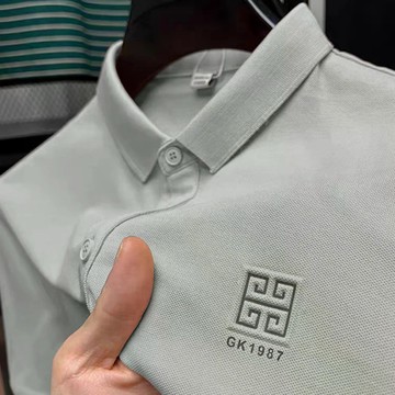 新款夏季棉質高檔男士短袖T恤翻領POLO衫百搭大碼半袖上衣男 A34