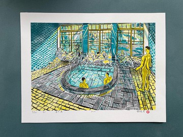星乃湯浴池版畫