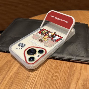 卡通爆米花小動物適用于三星S22ULTRA手機殼S21PLUS保護套S22+防摔S21fe全包三星s20ultra便攜s20plus支架