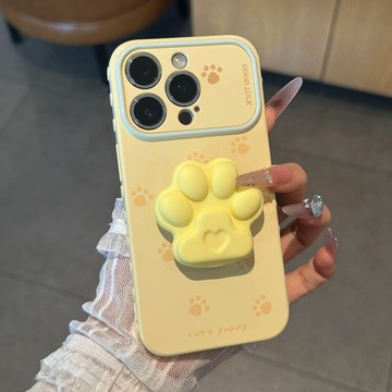 iPhone清新保護殼撞色貓爪愛心設計 相容 18/17Pro/16/15/14/13/12 柔軟軟殼女生防摔手機外殼