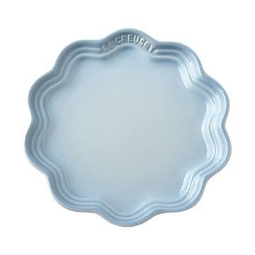 LE CREUSET 蕾絲花邊盤 18cm 海岸藍