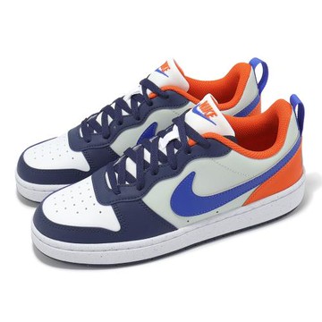 Nike 休閒鞋 Court Borough Low Recraft GS 大童 女鞋 藍 橘 復古 低筒 DV5456-401